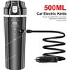 NUOYING Bollitori elettrici portatili da 500 ml Bollitore per tè e caffè 12V 24V Tazza di riscaldamento Display LCD Caldaia per acqua calda Bottiglia di riscaldamento Tazza 4 modalità -