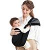 Mumgaroo Fascia Porta Bebe, Fascia Neonato Ergonomica con Cintura di Supporto Ampliata e Migliorata, Regolabile ed Estensibile, Multifunzionale per Viaggi e Uscite, per Bambini da 0 a 36 Mesi (Nero)