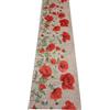 LaVelahome Tappeto Cucina Antimacchia Papaveri Rossi su Sfondo Effetto Juta, Fondo Antiscivolo PVC, Lavabile, Design Floreale Made in Italy (50_x_300_cm)