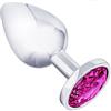 Future of your pleasure Sensual Fops Plug Anale in Acciaio Inox - Butt Plug con Diamante Rosa Sexy Toy in Metallo Lucido per Donna e Uomo Design Elegante per Principianti e Coppie 7,2 x 2,7 cm Argento A20-1