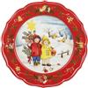 KASANOVA Sottopiatto Natale bambini bordo rosso porcellana 32,5 cm