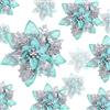 Geosar 24 Pezzi di Fiori Artificiali di Stella di Natale Glitterati Poinsettia di Natale con Clip per Addobbi di Regali e Alberi di Natale, 6 Pollici, 4 Pollici, 3 Pollici (Argento e Verde)