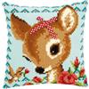 VERVACO Kit Cuscino Punto Croce Bambi con Un Fiocco Set Ricamo Principianti Cuscini Gobelin Decorativi ca. 40 x 40 cm Accessori per Lavoretti Creativi DIY Casa Decor Hobby Adulti Cross Stitch