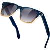 KANASTAL Sfumati Neri Occhiali da Sole Chiare Donna Uomo Polarizzati UV400 Quadrati Acetato TR90 Montatura Blu Retrò Classici Black Sunglasses per Pesca Viaggio -Cornice Arancione Lenti Nere