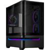 ASUS Prime AP202 ARGB, Case mATX, Pannelli Tool-Free, Supporto per Dissipatori da 360mm, Schede Grafiche da 420 mm e Alimentatori da 200 mm, 3 Ventole ARGB Integrate, Porta USB-C, Nero