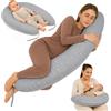 Totsy Baby Cuscino allattamento e gravidanza 190cm - Guanciale laterale corpo per dormire sul fianco Supporto perfetto per il riposo e il relax Ideale per maternità e futuro mamme Forma a C Oeko-Tex