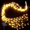 Micacorn Luci Solari Esterno, 2M×10 Striscia Luci Stringa Solare, Luci Solare 200 LEDs Impermeabili Luci a Cascata 8 Modalità Fascio di Luce per Giardino Festa Matrimonio Natale Decorazione