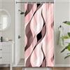 Uiiooazy Tenda Doccia Antimuffa, Tenda da Doccia Piccola 90x180cm Rosa Geometrico Astratta Rosa Grigio Linee Stretta Tende da Bagno Tessuto Lavabile Impermeabile Tende per Vasca da Bagno con 6 Anelli