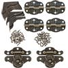 salbsever Kit di accessori per portagioie in metallo spazzolato, stile vintage, 96 pezzi, set completo con 16 angoli, 6 cerniere, 72 viti