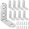 UNINGYI 20 connettori angolari, angolo in acciaio inox, angolo in metallo, 90 gradi, 40 x 40 mm, piccoli angoli con 80 viti per il montaggio ad angolo, staffa, mobili, tavolo, sedia, libreria (argento)