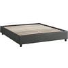 EVERGREENWEB MATERASSI & BEDS EVERGREENWEB Letto Contenitore Matrimoniale, Sommier con rivestimento in tessuto, Apertura frontale, Rete a doghe in legno di Faggio, adatto per materasso cm 160x195 (Grigio Scuro, Matrimoniale)