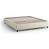EVERGREENWEB MATERASSI & BEDS EVERGREENWEB Letto Contenitore Matrimoniale, Sommier con rivestimento in tessuto, Apertura frontale, Rete a doghe in legno di Faggio, adatto per materasso cm 160x195 color Avorio | SOMMIER EVER