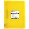 Grafoplás | Raccoglitore ad anelli con cerniera A4+ | Giallo | Multiline | 4 anelli misti 25 mm | Copertina in polipropilene a righe verticali | Capacità extra per fogli di carta formato foglio