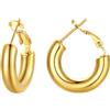FindChic Orecchini Donna a Cerchio Piccolo 20mm in Acciaio Inossidabile Chirurgico Placcato Oro Orecchini Cerchio Oro con Regalo Confezione