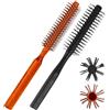 Mozeat Lens Piccola spazzola rotonda per asciugacapelli, confezione da 2, piccola spazzola a rullo Quiff, con 8 file di setole in nylon, pettine rotondo per ricci da viaggio, spazzola per capelli bagnati e