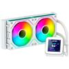 ABYSM Gaming Raffreddamento liquido OCEANIC 240 White ARGB, con display LCD da 2,8'' personalizzabile, per il monitoraggio della temperatura della CPU, velocità delle ventole e altri parametri