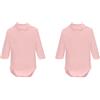 Ellepi 2 Pezzi Body Lupetto Neonato Neonata Manica Lunga AF2800 Caldo Cotone Interlock. Rosa 6 Mesi