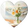 QEEYON Specchio Adesivo in Acrilico Spesso 2.5 Mm, Specchio Da Parete A Forma Di Cuore, 31 X 29,5 Cm, Flessibile Decorazioni Parete, Non in Vetro, Per Bagno, Camera Da Letto, Porta