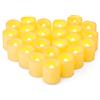 Yakpo Confezione da 24 lumini da 3,8 x 4,6 cm, senza fiamma, funzionamento a batteria, illuminate oltre 200 ore di tremolio a LED, candele votive elettriche per esterni, per matrimoni, Halloween,