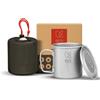 Keith Tazza in Titanio 300 ml Ti3201 con Coperchio e Manico Pieghevole, Leggera e Resistente, Ideale per Tè e Caffè in Campeggio, Trekking, Picnic, Gavetta Scout e Viaggi Outdoor