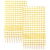 Talking Tables 2 Strofinacci Cucina Gialli a Quadretti Gingham Cotone Morbido Assorbente Asciugatura Rapida Tovaglioli Tessuto, Imballaggio ECO 45cm x 70cm