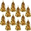 Beistle 12 nappe a frangia in plastica metallizzata per feste di compleanno, ricevimenti nuziali, baby shower, decorazioni per laurea, 24,8 cm, oro