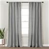 Lush Decor Coppia di tende a pannello con nappe orizzontali a righe, stile bohémien, 132 x 213 cm (larghezza x lunghezza), colore: nero