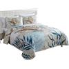 CARIBBEAN JOE Set Trapunta 3 Pezzi, Poliestere, Blu Sea Turtle, Full/Queen