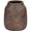 Briful - Vaso grande in ceramica rustica, vaso vintage da fattoria, terracotta naturale, ceramica antica, decorazione per soggiorno, cucina, camino, tavolo, 17,8 cm, marrone