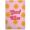 A.S. Création DD132652 - Stampa su tela, motivo: Good Vibes, colore: rosa, 50 x 75 cm