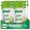Winni's - Detersivo Piatti e Stoviglie a Mano, Lime e Fiori di Mela, Concentrato, Ipoallergenico, con Sgrassanti Naturali da Biofermentazione, Materie Prime di Origine Vegetale, 900 ml x 4 confezioni