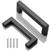 CONPHERON Maniglie per Mobile da Cucina - 96mm Maniglia per Mobili in Acciaio Inox, per Cucina, Armadio, Cassetto, Maniglia Quadrata (Nero)