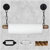 DEKAZIA® Porta Rotolo da Cucina Legno Nero, Porta Scottex da Parete | portarotolone da muro, portascottex adesivo, portarotoli murale, accessori casa, senza forare