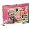 Clementoni - Puzzle per Bambini 104 Pezzi Supercolor, per Bambini 6+ Anni, Illustrazione Disney Princess, Idea Regalo, Made in Italy, 48,5x33,5 cm, 25056