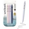 uni-ball Zento - Penna a sfera con inchiostro gel, colore nero, punta media liscia, penne giapponesi colorate, colori discreti