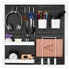 VEVOR Porta Attrezzi da Parete 28 x 28 cm Set di 4 Organizzatore da Parete in Plastica con Accessori per Garage, Porta Attrezzi, Cucina, Soggiorno, Stanza Artigianale, Ufficio, Bagno, Casa, Nero