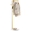 VEVOR Appendiabiti da Terra 450 x 250 x 1700 mm Appendiabiti in Metallo con Base in Pietra di Quarzo e 3 Ganci Rotondi, per Ingresso, Camera da Letto, Soggiorno, per Cappotti, Cappelli, Borse