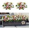 VEVOR Bouquet di Fiori Artificiali, 10 Pezzi, Diametro 24 cm, Centrotavola di Rose per Matrimonio, Composizioni Floreali Finte per Cerimonie, Ricevimenti, Decorazioni per Esterni, Bianco e Rosa