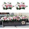 VEVOR Bouquet di Fiori Artificiali, 10 Pezzi, Diametro 45 cm, Centrotavola di Rose per Matrimonio, Composizioni Floreali Finte per Cerimonie, Ricevimenti, Decorazioni per Esterni, Bianco e Rosa