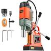 VEVOR Trapano Magnetico 1350 W, Diametro di Foratura 50 mm, Potenza 12500 N Corsa max. 210 mm con Attacco Raffreddamento, Trapano a Colonna per Superfici Metalliche, Fai-da-te