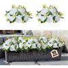 VEVOR Bouquet di Fiori Artificiali, 10 Pezzi, Diametro 24 cm, Centrotavola di Rose per Matrimonio, Composizioni Floreali Finte per Cerimonie, Ricevimenti, Feste, Decorazioni per Esterni, Bianco