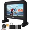 VEVOR Schermo Cinematografico Gonfiabile 3780 x 1300 x 3170 mm Schermo Gonfiabile per Proiezione Lavabile in 600D con Borsa Portatile, Formato 16:9, per Proiezioni di Film all'Aperto, Feste a Tema