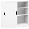 Gecheer Armadio per Ufficio Anta Scorrevole Bianco 90x40x90cm Acciaio,Armadio,per Ufficio,Schedario,Armadio Ufficio Metallo,Armadietto Portadocument,Archivio per Officina,Armadio Multiuso,P335950