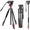 NEEWER Treppiede Monopiede Video con Testa Fluida da 72, Piastra QR in Lega di Alluminio , Pan a 360° e Incli +90°/-70° per Videocamera DSLR, Max 8kg, TP72A