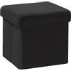 PINPLUS Pouf Cubo Contenitore in Tessuto Peluche, Puff Contenitore Pieghevole, Poggiapiedi Comodo per Camera, Salotto e Toeletta, 30x30x30 cm, Nero