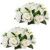 Inweder Sfere Fiori Matrimonio Centrotavola - 2 Pezzi Bouquet di Palline di Fiori Artificiali Fiori Finti Sfere di Rosa di Seta con Base per Matrimoni Tavolo Feste Arredamento Casa Bianco Puro