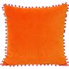 Paoletti Riva Home Velvet Pompom Cuscino (45 x 45 cm) (Arancione/Fucsia)