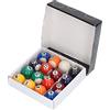 SPYMINNPOO Mini Palline da Biliardo, 16 Pezzi Mini Palline da Biliardo Resistente agli Urti Resina Ecologica Piccola Palla da Biliardo Set per Sala Giochi per Bambini 32mm