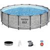 Bestway Set piscina fuori terra Steel Pro MAX da 488x122 cm effetto pietra