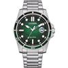 CITIZEN Orologio analogico al quarzo da uomo con cinturino in acciaio inox AW1811-82X, verde, Bracciale